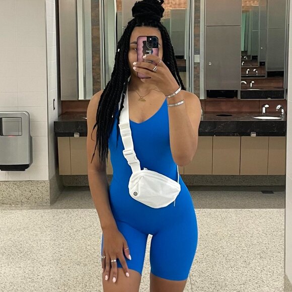 Lululemon Align Onesie 8" Poolside Blue Size 4 - Picture 2 of 8